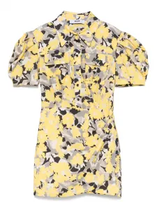 Платье с цветочным принтом MSGM Kids, черный