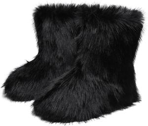 Женские зимние снегоходные сапоги JSWEI, мягкие и удобные, с искусственным мехом, средней высоты, широкой посадки, водонепроницаемые, теплые, на шнуровке, утепленные, легкие, с нескользящей подошвой для улицы, Black3