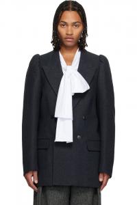 Dries Van Noten Серый двубортный пиджак