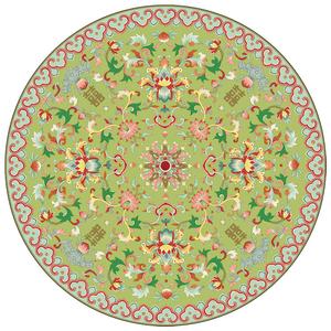 Y U-LIVE Ковер круглый 300 см в китайском стиле, двойное счастье, для спальни или кабинета, с узором феникс