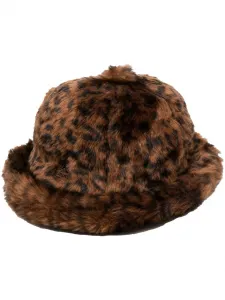 Шапка из искусственного меха с нашивкой-логотипом Kangol, коричневый