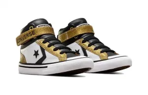 Converse Pro Blaze Strap High top детские баскетбольные кроссовки Black Gold White для детей 3-7 лет
