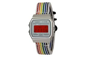 CASIO Ретроффит серия кварцевый механизм нейлоновый ремешок часы унисекс белый циферблат