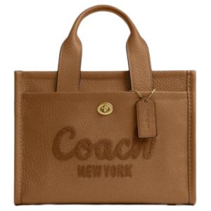 Coach Сумка-тоут из натуральной коровьей кожи, сумка для покупок, сумка через плечо, сумка-кроссбоди, женская сумка среднего размера, медово-коричневый цвет