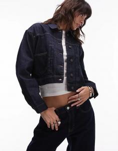 Джинсовая куртка Tommy Jeans с плиссированной кромкой цвета индиго