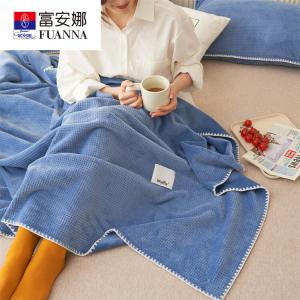 Fuanna Плед 200х230 см, мягкий и пушистый, с кошачьим принтом, цвет Nile Blue