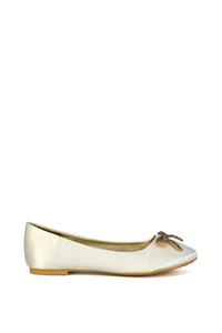 Свадебные балетки на плоской подошве без шнуровки 'Rory' со стразами и бантом XY London, белый