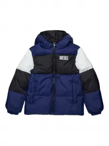 Пуховик в стиле колор-блок Diesel Kids, синий