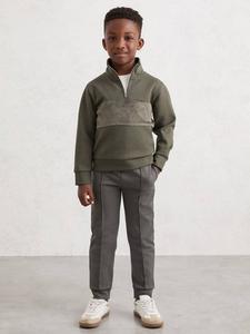 Детский джемпер Selin с молнией Reiss, Dark Sage Green