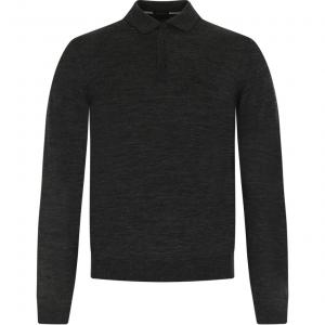 Босс Длинный рукав Вирджин Вул Поло Футболка HUGO BOSS, Темно-серый