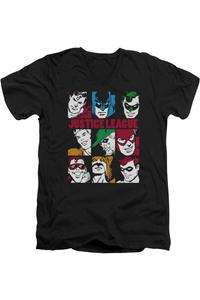 DC Comics Nine Blocks Of Justice футболка с коротким рукавом и V-образным вырезом для взрослых Gildan, черный
