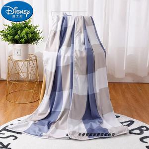 Disney Одеяло двустороннее хлопковое 140х190 см, синий клетчатый узор, двойной слой