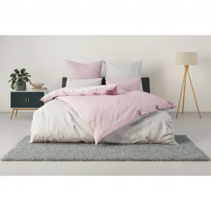 Двустороннее постельное белье мой дом «DESNER2», премиум качества, очень мягкое, однотонное, размером 135х200 см My Home, розовый/серебряный