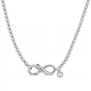 Ожерелье Mimi & Max с застежкой «Бесконечность» из стерлингового серебра - 18 дюймов. Mimi & Max, белый