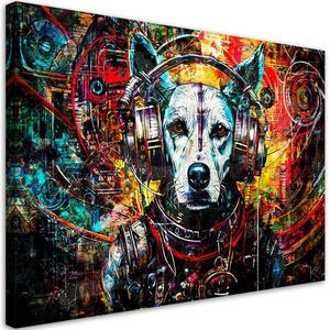 Картина арт-принт KUNSTLOFT Cyber Canine DJ Vibes 1, многоцветный