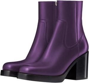 Женские ботильоны FOWT с боковой молнией, круглым носком, высоким массивным каблуком, платформой, короткие ботинки, повседневные, утилитарные, для офиса и улицы, унисекс, размеры США 4-16, Dark Purple
