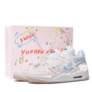 Jordan Сумка для покупок Legacy 312 Cream Bear, винтажные баскетбольные кроссовки для женщин, светло-голубые и розовый