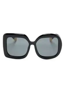 Солнцезащитные очки Les Lunettes Carré Rond в массивной оправе JACQUEMUS, черный