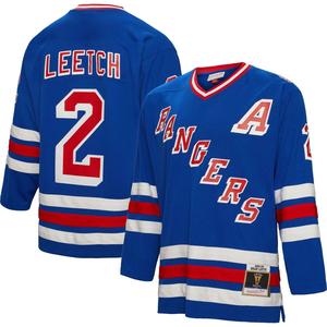 Мужская синяя майка игрока Mitchell & Ness Brian Leech New York Rangers 1993 Blue Line