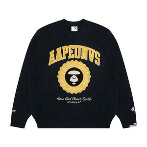 Свитер A Bathing APE с вышитым логотипом Aape, темно-синий