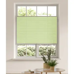 Мой дом Плиссе LAHOLM Защита от света без сверления с фиксированным размером, бестселлер с более чем 3000 отзывов по 4,5 звезды, зажимной крепеж My Home, светло-зеленый