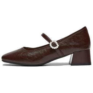 Туфли Мэри Джейн на массивном каблуке Women's BASTO, коричневый