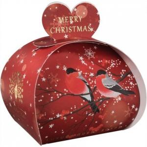 The English Soap Company Роскошное праздничное мыло для гостей в форме сердца «Счастливого Рождества», 3x20 г, упаковка из 3 шт.