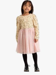 Детское платье с пайетками и бархатом в стиле fit & flare Lindex, Light Dusty Pink