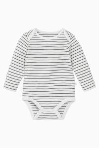 Боди с длинными рукавами из натурального хлопка и бамбука с вырезом Mori, серый