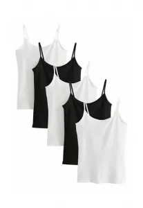 Топ стандартного кроя, комплект из 5 штук. Next, White Black