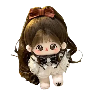 Детская музыкальная хлопковая кукла милая одевающаяся девочка спящая кукла плюшевая кукла 20см высота WANTONGLE, Little Dazed Doll+Hairstyle+Clothing+Double Ponytail (Hair Clip Not Included)