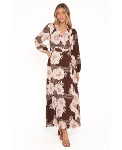 Женское платье миди Safia Petal and Pup, Brown floral