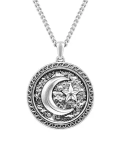 Мужской амулет со звездой и полумесяцем – серебряная монета 925 пробы Vincero, silver