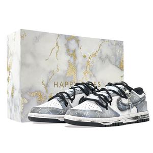 Кроссовки для скейтбординга unisex низкие dunk lightning sunrise с амортизацией и износостойкостью Nike, белый