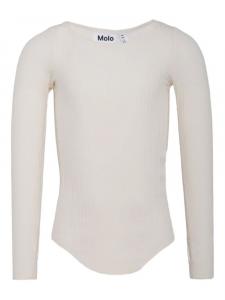 Боди Molo с длинными рукавами и мелкой рубчатой отделкой, нейтральный