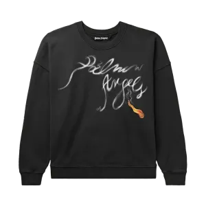 Толстовка Palm Angels Foggy 'Black White', черный