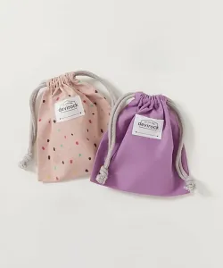 Набор из 2 быстросохнущих, немнущихся мешков в форме ведра на завязках, маленький размер, детская одежда, весна/лето 2026 Devirock, цвет 003-Dot-Lavender