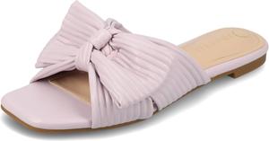 Женские сандалии Journee Serlina с плиссированной металлической бабочкой, низким блочным каблуком, открытым квадратным носком и мягкой стелькой Journee Collection, Lilac