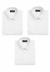 Комплект из 3 приталенных рубашек с длинными рукавами для официальных мероприятий. Marks & Spencer, White
