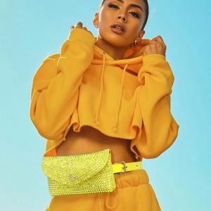 Блестящая сумка-конверт через плечо FASHNZFAB, желтый