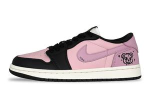 Jordan Air 1 нескользящие устойчивые к истиранию низкие детские скейтбординг кроссовки Black Pink для подростков