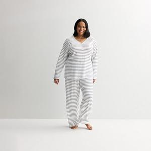 Комплект пижамы Plus size из фактурной трикотажной ткани Croft & Barrow, Simple Stripes