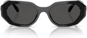 Женские солнцезащитные очки Swarovski Sk6028 шестиугольной формы, Black/Dark Grey