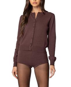 Вязаный кардиган на пуговицах Ashlin Edikted, коричневый