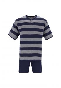 Пижамный комплект - короткий воротник-хенли климат-лайт хлопковая смесь Hajo, синий