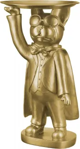 Casablanca by Gilde Фигурка животного "Собака-герой Собака стоит с подносом" 13х31х10 см, цвет goldfarben