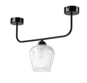 Потолочный светильник Lamkur Jasmin, черный - стекло - 55 x 33 x 55 см