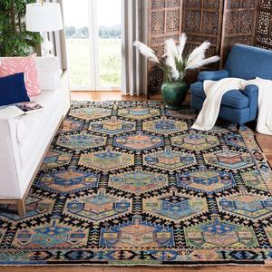 Ковер SAFAVIEH, 183 x 275 см, коллекции Izmir, цвет Blue & Olive, ручная вязка, традиционная шерсть, идеально для помещений с высокой проходимостью в гостиной, спальне (IZM142M)