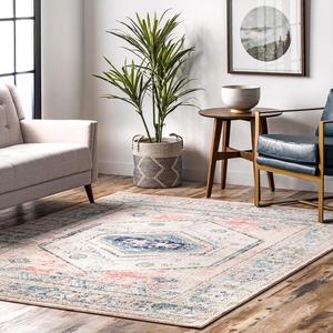 Ковер nuLOOM, 270 x 366 см, Chase Faded Vintage Medallion, светло-розовый