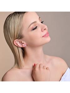 Adeliás Женские серьги - серьги-гвоздики в форме сердца из нержавеющей стали с перламутровыми вставками в серебристом исполнении